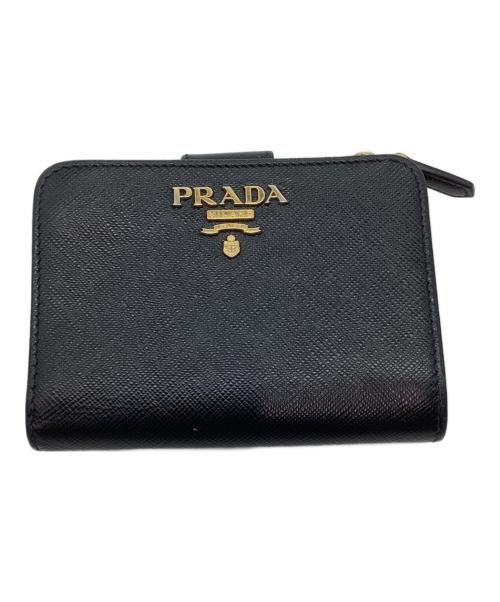 PRADA（プラダ）PRADA (プラダ) 2つ折り財布 ブラックの古着・服飾アイテム