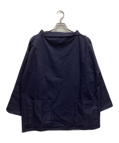 NEWLYN FISHERMANS SMOCKS（ニューリンフィッシャーマンズスモック）NEWLYN FISHERMANS SMOCKS (ニューリンフィッシャーマンズスモック) ラウンドネックスモックカットソー ネイビー サイズ:Mの古着・服飾アイテム