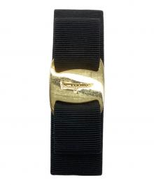 Salvatore Ferragamo（サルヴァトーレ フェラガモ）の古着「バレッタ」｜ブラック
