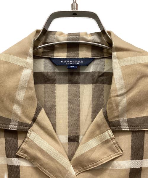 BURBERRY LONDON（バーバリーロンドン）BURBERRY LONDON (バーバリーロンドン) ノースリーブワンピース ベージュ×ブラック サイズ:40の古着・服飾アイテム