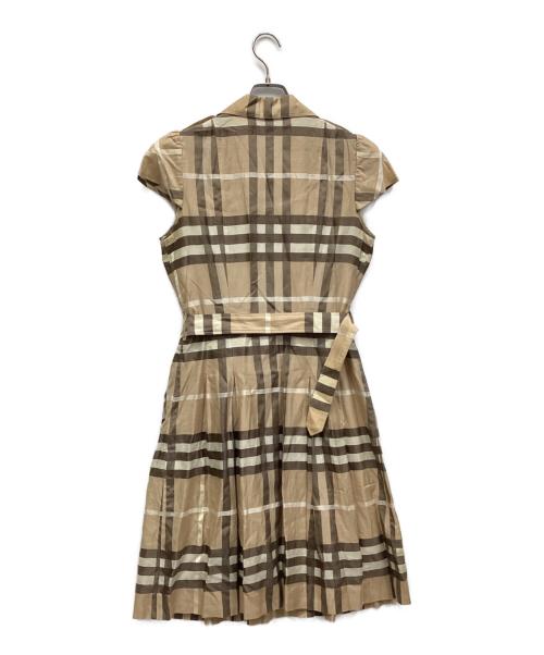 BURBERRY LONDON（バーバリーロンドン）BURBERRY LONDON (バーバリーロンドン) ノースリーブワンピース ベージュ×ブラック サイズ:40の古着・服飾アイテム