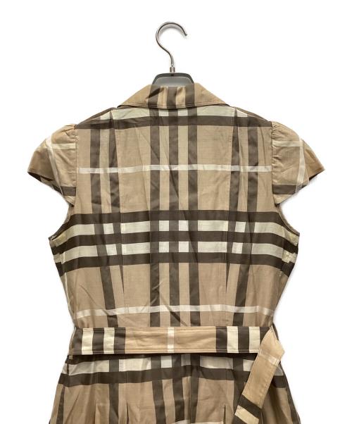 BURBERRY LONDON（バーバリーロンドン）BURBERRY LONDON (バーバリーロンドン) ノースリーブワンピース ベージュ×ブラック サイズ:40の古着・服飾アイテム