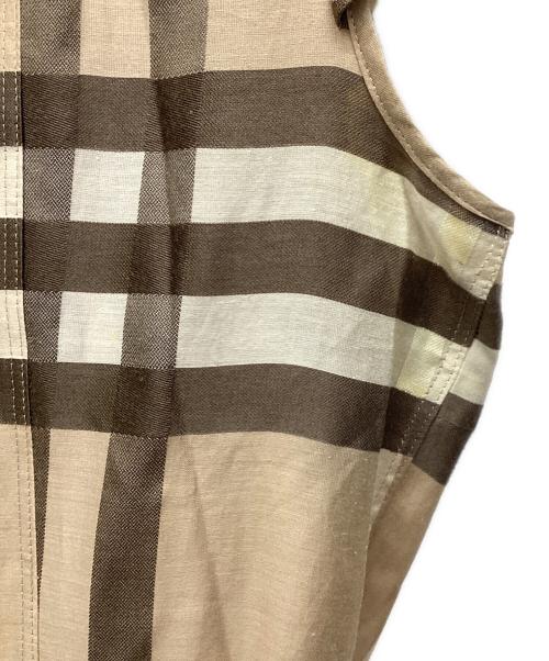 BURBERRY LONDON（バーバリーロンドン）BURBERRY LONDON (バーバリーロンドン) ノースリーブワンピース ベージュ×ブラック サイズ:40の古着・服飾アイテム