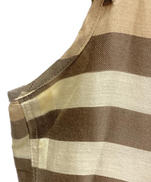 BURBERRY LONDON（バーバリーロンドン）BURBERRY LONDON (バーバリーロンドン) ノースリーブワンピース ベージュ×ブラック サイズ:40の古着・服飾アイテム