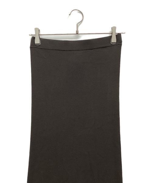 Whim Gazette（ウィムガゼット）Whim Gazette (ウィムガゼット) ニットフィットスカート ダークブラウン サイズ:Fの古着・服飾アイテム