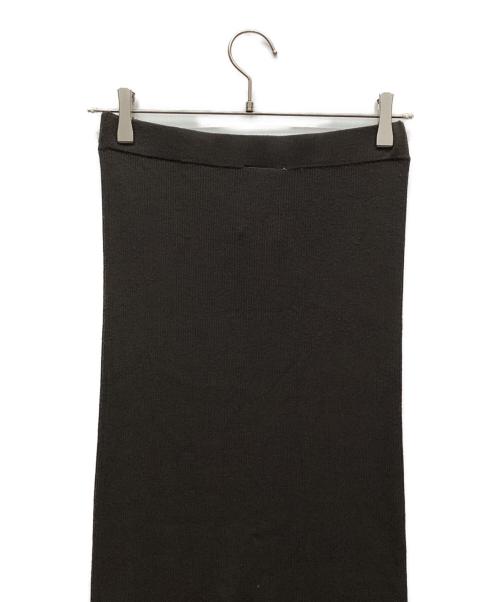 Whim Gazette（ウィムガゼット）Whim Gazette (ウィムガゼット) ニットフィットスカート ダークブラウン サイズ:Fの古着・服飾アイテム