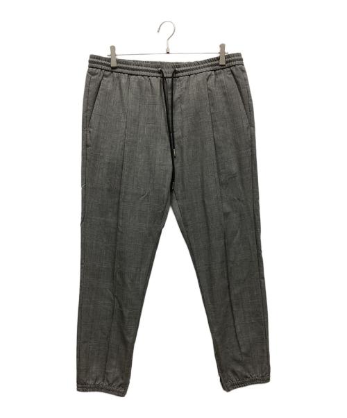 Christian Dior（クリスチャン ディオール）Christian Dior (クリスチャン ディオール) 裾ジップドローコードチェックパンツ グレー サイズ:52の古着・服飾アイテム