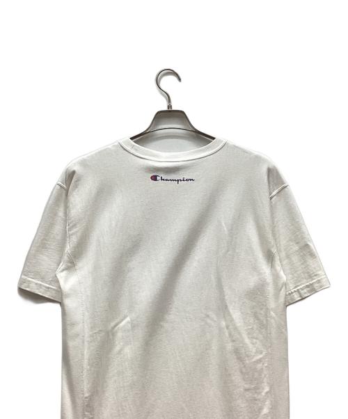 Champion（チャンピオン）Champion (チャンピオン) X-GIRL (エックスガール) 半袖Tシャツ ホワイト サイズ:Lの古着・服飾アイテム