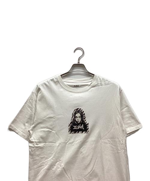 X-GIRL（エックスガール）X-GIRL (エックスガール) フロッキープリント Tシャツ ホワイト サイズ:Lの古着・服飾アイテム