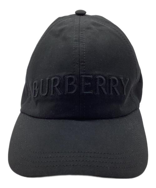 BURBERRY（バーバリー）BURBERRY (バーバリー) ロゴ ギャバジン ベースボールキャップ ブラックの古着・服飾アイテム