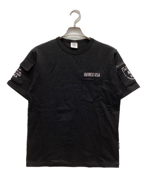 AVIREX（アヴィレックス）AVIREX (アヴィレックス) ポケットTシャツ ブラック サイズ:Mの古着・服飾アイテム
