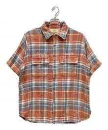 AVIREX×UNIVERSAL OVERALL（アヴィレックス×ユニバーサルオーバーオール）の古着「フランネルシャツ」｜ブラウン×ブルー