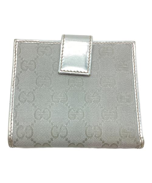 GUCCI（グッチ）GUCCI (グッチ) 2つ折り財布 グレー×シルバーの古着・服飾アイテム