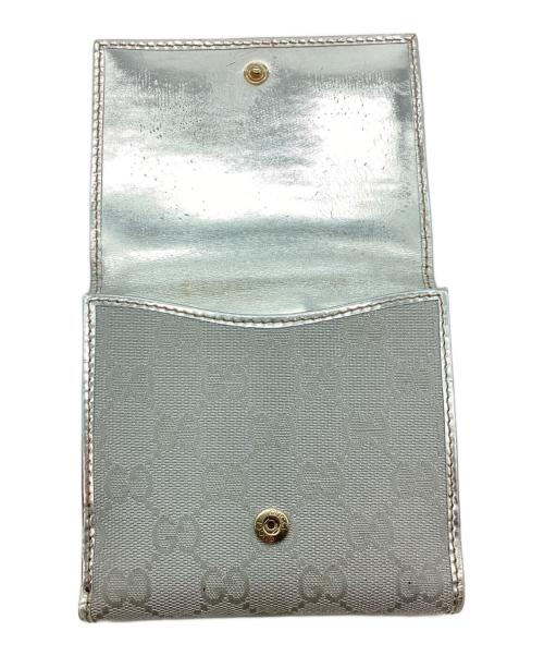 GUCCI（グッチ）GUCCI (グッチ) 2つ折り財布 グレー×シルバーの古着・服飾アイテム