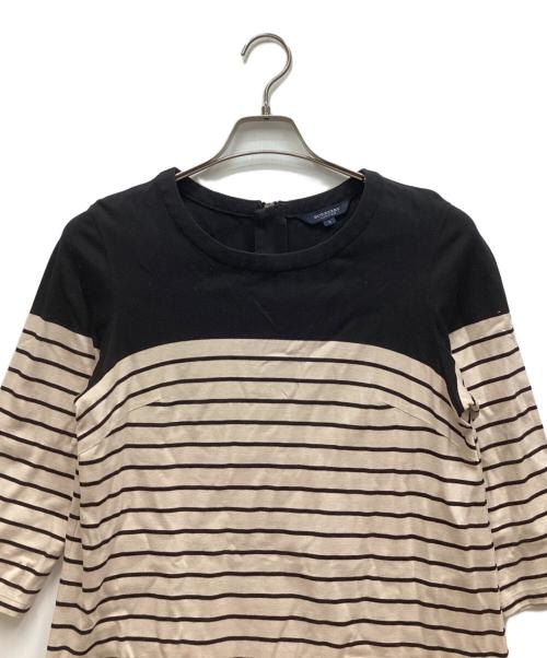 BURBERRY LONDON（バーバリーロンドン）BURBERRY LONDON (バーバリーロンドン) 半袖ワンピース ブラック×ベージュ サイズ:Mの古着・服飾アイテム