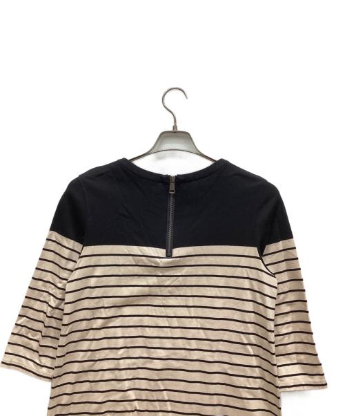 BURBERRY LONDON（バーバリーロンドン）BURBERRY LONDON (バーバリーロンドン) 半袖ワンピース ブラック×ベージュ サイズ:Mの古着・服飾アイテム