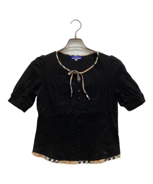 BURBERRY BLUE LABEL（バーバリー ブルー レーベル）BURBERRY BLUE LABEL (バーバリー ブルー レーベル) 半袖カットソー ブラック サイズ:38の古着・服飾アイテム