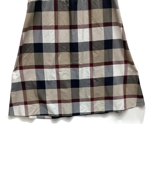 BLUE LABEL CRESTBRIDGE（ブルーレーベルクレストブリッジ）BLUE LABEL CRESTBRIDGE (ブルーレーベルクレストブリッジ) コンパクトクリアーポンチチェックコンビドレス ブラック×ホワイト サイズ:38の古着・服飾アイテム