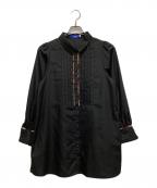 BLUE LABEL CRESTBRIDGEブルーレーベルクレストブリッジ）の古着「コットンライクスパンローンブラウス」｜ブラック