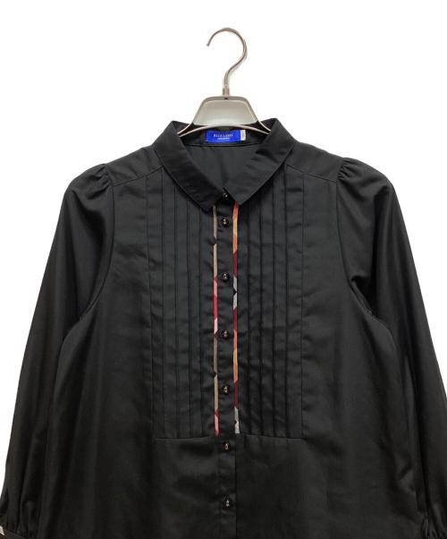 BLUE LABEL CRESTBRIDGE（ブルーレーベルクレストブリッジ）BLUE LABEL CRESTBRIDGE (ブルーレーベルクレストブリッジ) コットンライクスパンローンブラウス ブラック サイズ:38の古着・服飾アイテム