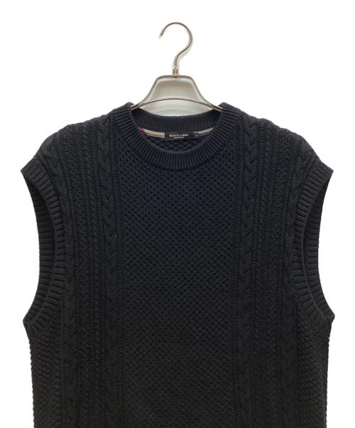 BLACK LABEL CRESTBRIDGE（ブラックレーベル クレストブリッジ）BLACK LABEL CRESTBRIDGE (ブラックレーベル クレストブリッジ) ニットベスト ブラック サイズ:Lの古着・服飾アイテム