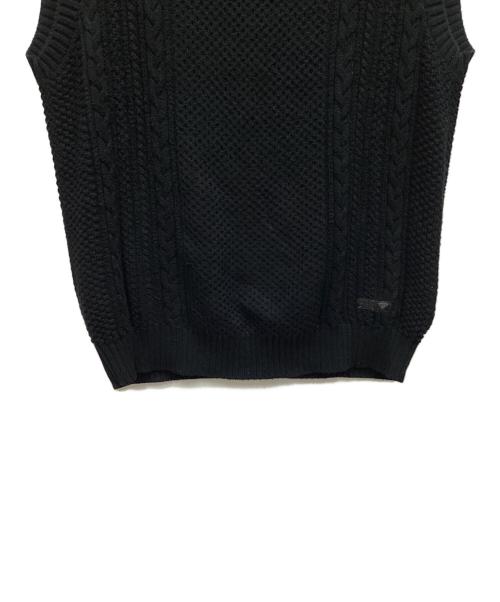 BLACK LABEL CRESTBRIDGE（ブラックレーベル クレストブリッジ）BLACK LABEL CRESTBRIDGE (ブラックレーベル クレストブリッジ) ニットベスト ブラック サイズ:Lの古着・服飾アイテム