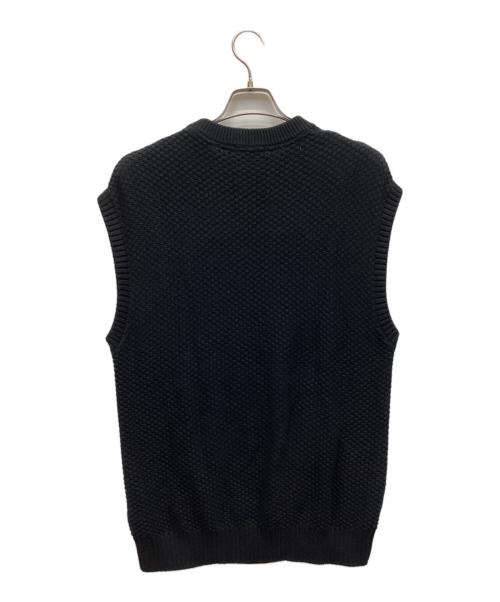 BLACK LABEL CRESTBRIDGE（ブラックレーベル クレストブリッジ）BLACK LABEL CRESTBRIDGE (ブラックレーベル クレストブリッジ) ニットベスト ブラック サイズ:Lの古着・服飾アイテム