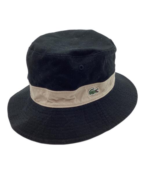 LACOSTE（ラコステ）LACOSTE (ラコステ) リバーシブルハット ブラック×ベージュの古着・服飾アイテム