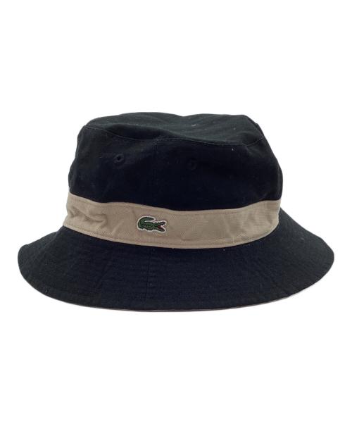 LACOSTE（ラコステ）LACOSTE (ラコステ) リバーシブルハット ブラック×ベージュの古着・服飾アイテム