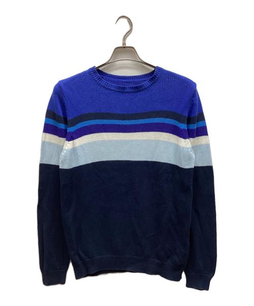 uniform experiment（ユニフォームエクスペリメント）uniform experiment (ユニフォームエクスペリメント) ニット ブルー×ネイビー サイズ:2の古着・服飾アイテム