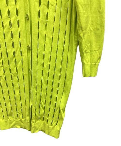 DIESEL（ディーゼル）DIESEL (ディーゼル) メッシュロングカーディガン 黄緑 サイズ:XSの古着・服飾アイテム