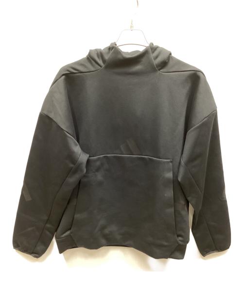 adidas（アディダス）adidas (アディダス) プルオーバーパーカー ブラック サイズ:ｌ 未使用品の古着・服飾アイテム