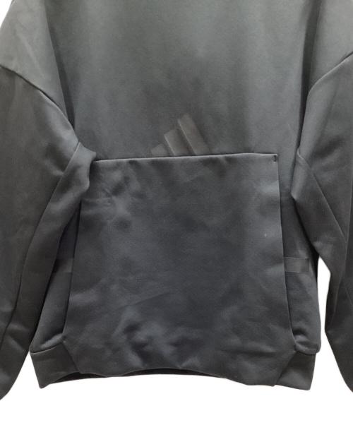 adidas（アディダス）adidas (アディダス) プルオーバーパーカー ブラック サイズ:ｌ 未使用品の古着・服飾アイテム