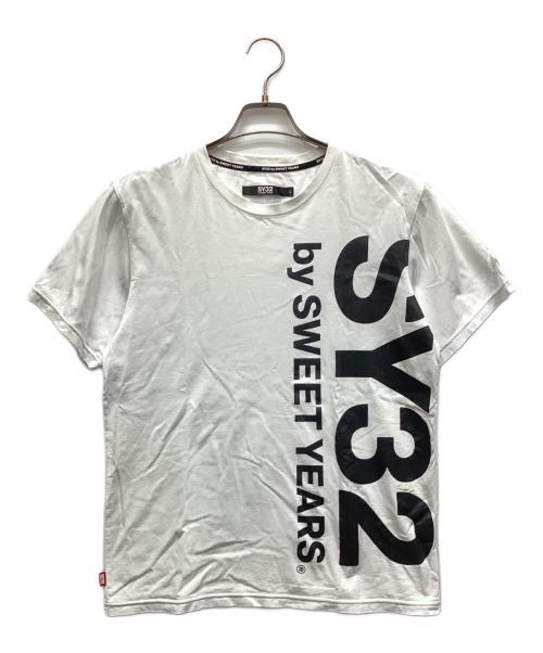 sy32 by sweet years（エスワイサーティトゥバイスィートイヤーズ）sy32 by sweet years (エスワイサーティトゥバイスィートイヤーズ) Tシャツ ホワイト×ブラック サイズ:Lの古着・服飾アイテム