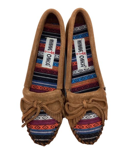 MINNETONKA（ミネトンカ）MINNETONKA (ミネトンカ) フリンジシューズ ブラウン サイズ:22の古着・服飾アイテム