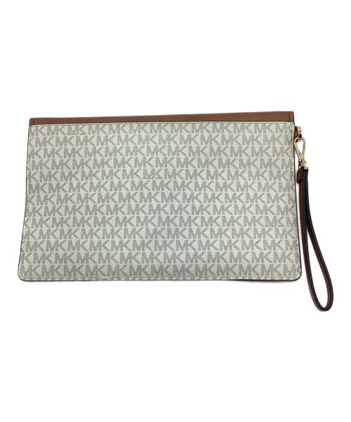 MICHAEL KORS（マイケルコース）MICHAEL KORS (マイケルコース) クラッチバッグ ブラウン×アイボリーの古着・服飾アイテム