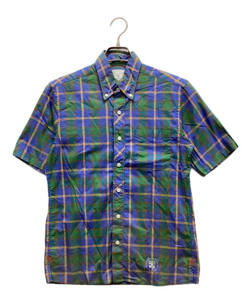 uniform experiment（ユニフォームエクスペリメント）uniform experiment (ユニフォームエクスペリメント) 半袖シャツ グリーン×ブルー サイズ:1の古着・服飾アイテム