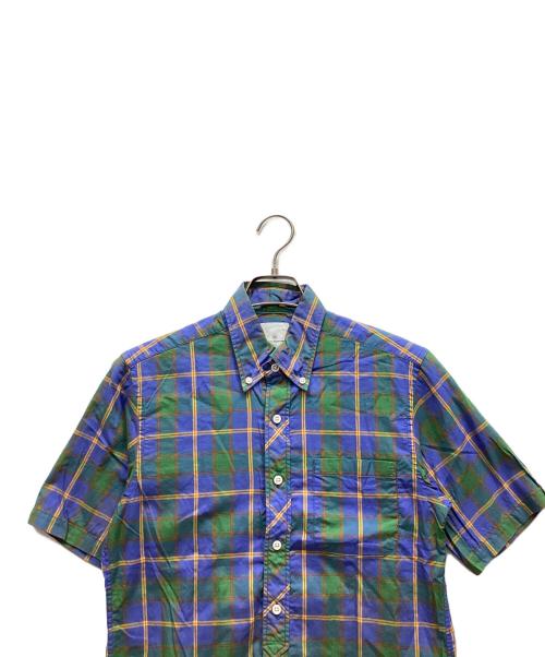 uniform experiment（ユニフォームエクスペリメント）uniform experiment (ユニフォームエクスペリメント) 半袖シャツ グリーン×ブルー サイズ:1の古着・服飾アイテム