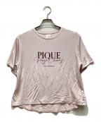 gelato piqueジェラートピケ）の古着「ルージュチェリーレーヨンロゴTシャツ」｜ピンク