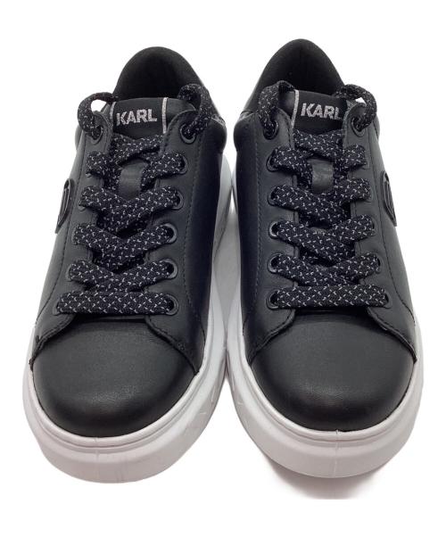 Karl Lagerfeld（カール ラガーフェルド）Karl Lagerfeld (カール ラガーフェルド) スニーカー ブラック×ホワイト サイズ:UK2の古着・服飾アイテム
