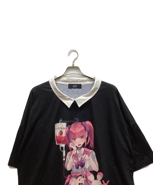 イルイルイル（イルイルイル）イルイルイル (イルイルイル) 半袖カットソー ブラック サイズ:表記なしの古着・服飾アイテム