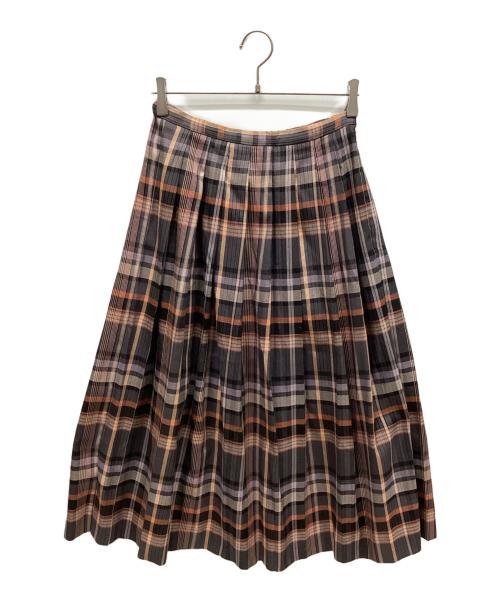 URBAN RESEARCH DOORS（アーバンリサーチドアーズ）URBAN RESEARCH DOORS (アーバンリサーチドアーズ) チェックスカート グレー×ピンク サイズ:Mの古着・服飾アイテム