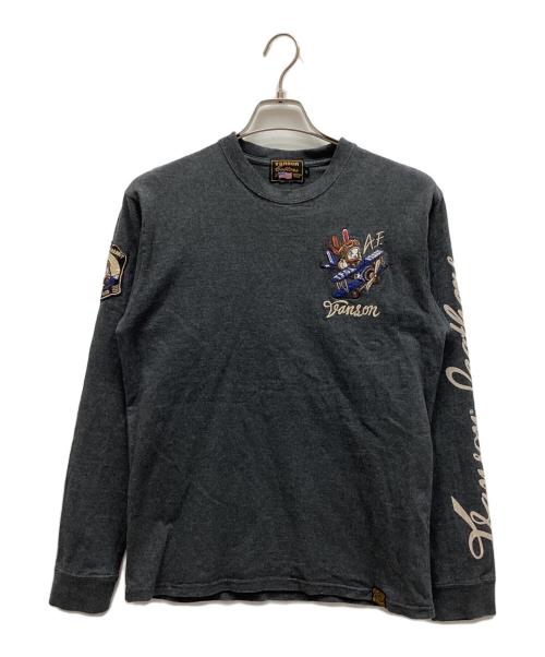 VANSON（バンソン）VANSON (バンソン) 長袖カットソー グレー サイズ:Lの古着・服飾アイテム
