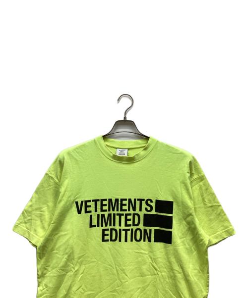 VETEMENTS（ヴェトモン）VETEMENTS (ヴェトモン) 半袖Tシャツ 黄緑 サイズ:XSの古着・服飾アイテム