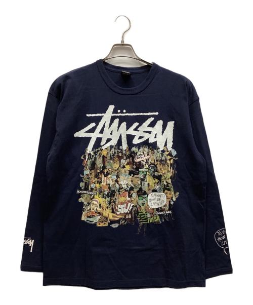 stussy（ステューシー）stussy (ステューシー) 長袖Tシャツ ネイビー サイズ:XLの古着・服飾アイテム