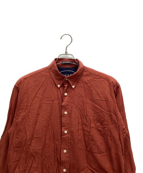 HAGGAR（ハガー）HAGGAR (ハガー) 長袖シャツ レッド サイズ:Mの古着・服飾アイテム