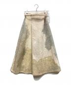 Ameriアメリ）の古着「ANDREA ABSTRACT PAINT SKIRT」｜ベージュ