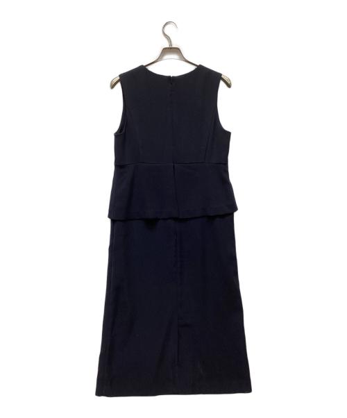 a.v.v（アーヴェヴェ）a.v.v (アーヴェヴェ) ペプラムドッキングワンピース ネイビー サイズ:Lの古着・服飾アイテム