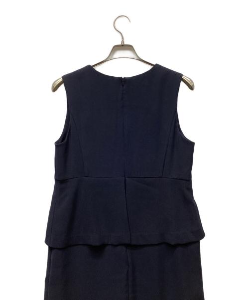 a.v.v（アーヴェヴェ）a.v.v (アーヴェヴェ) ペプラムドッキングワンピース ネイビー サイズ:Lの古着・服飾アイテム