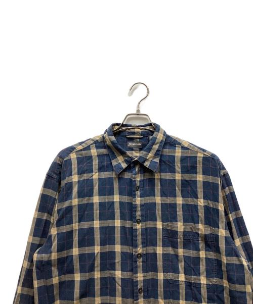 ST JOHN'S BAY（セントジョンズベイ）ST JOHN'S BAY (セントジョンズベイ) 長袖シャツ ブルー×ベージュ サイズ:Lの古着・服飾アイテム